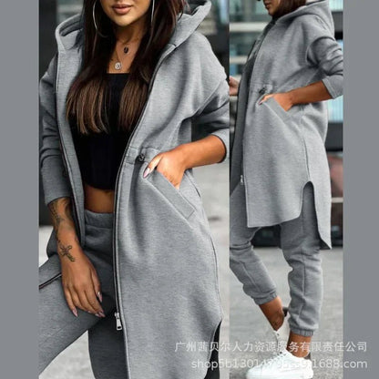 Women's Hooded Jacket & Trousers Two - Piece Set - EverHype
