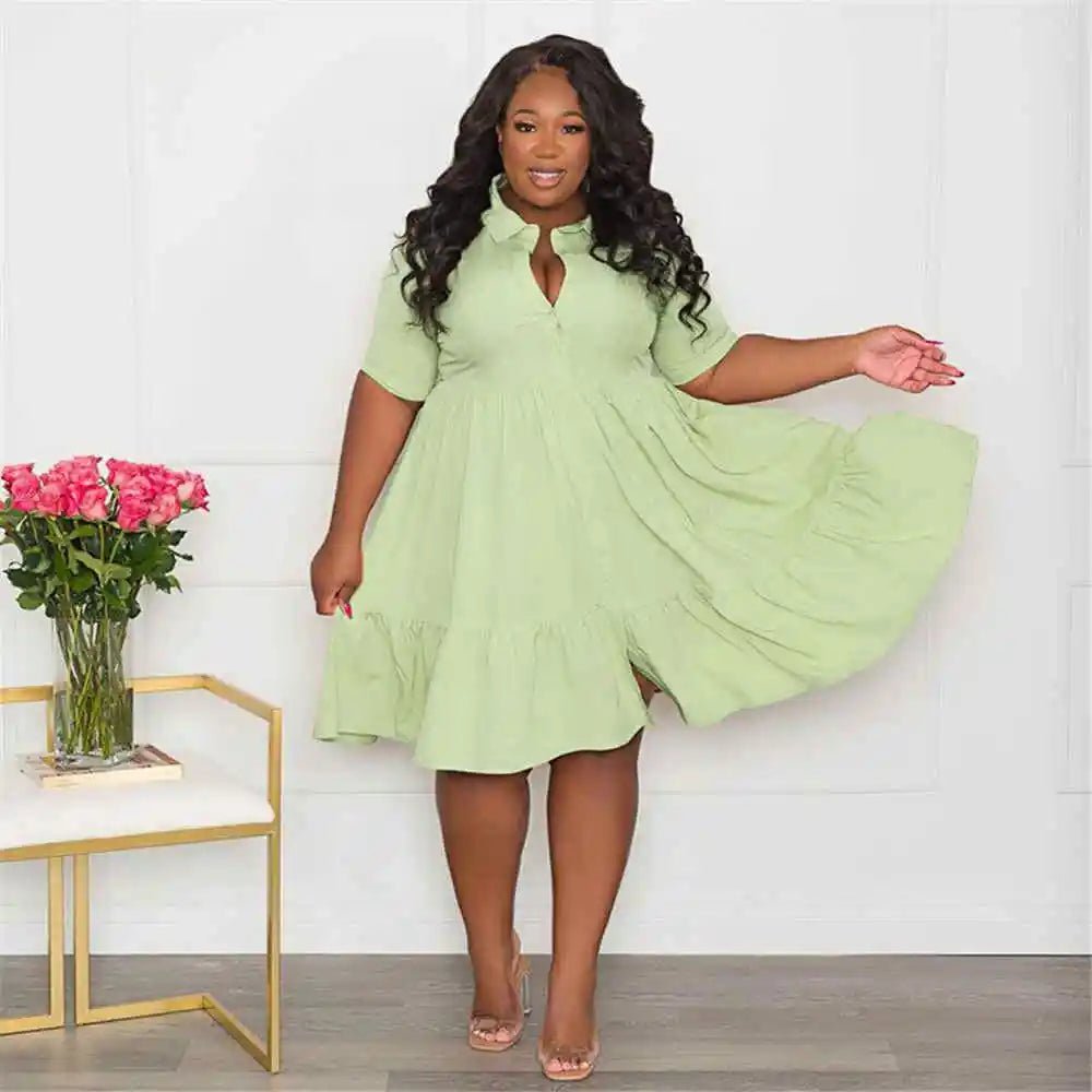 Plus Size Ball Gown Mini Dress - Elegant Casual Summer Dress | EverHype 2026 - EverHype