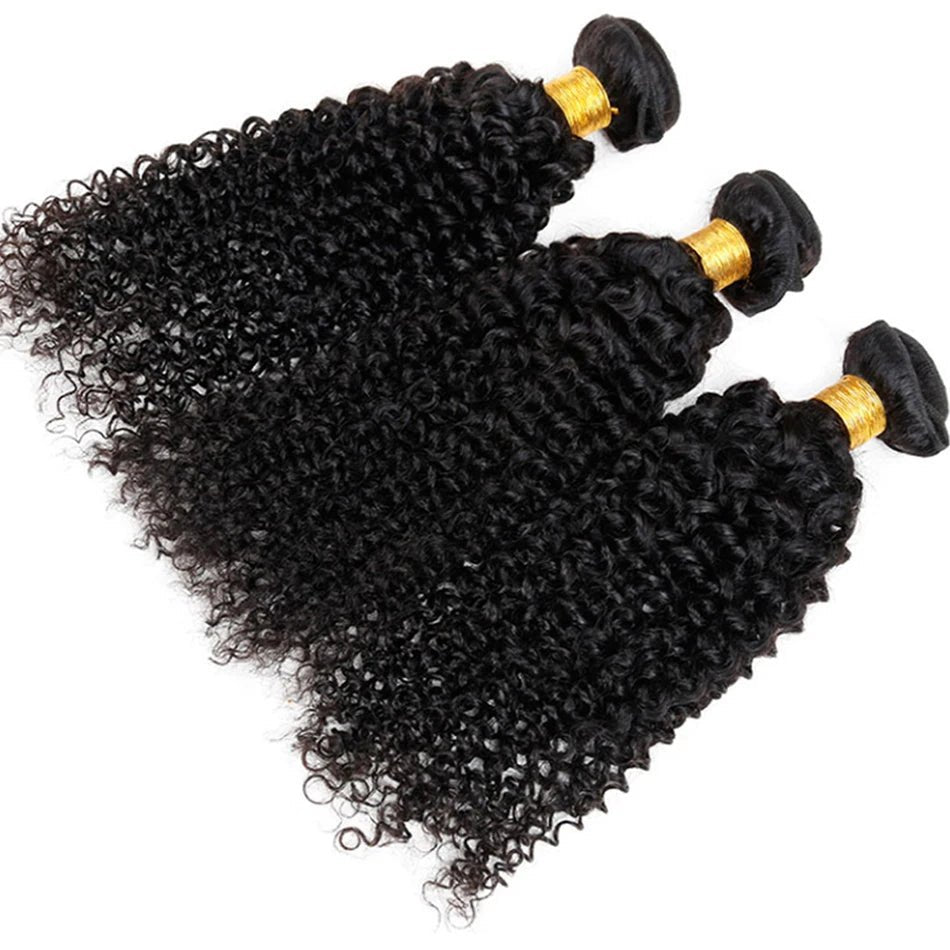 15A Afro Kinky Curly Hair 1/ 3 / 4 Bundles Deal Raw Virgin Indian Hair Bundles Isee Hair Weave Extensions Natural Color 100G/PC - EverHype