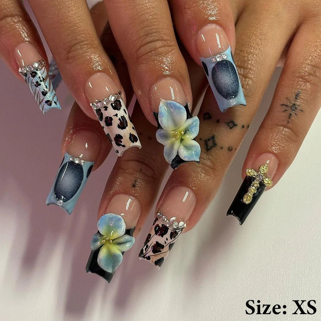Summer Nails Shell 3D Jelly Spring Flowers Gel Nail Art Vacation Holiday Trendy Flower Almond French Tip Handmade Press on Nails - EverHype