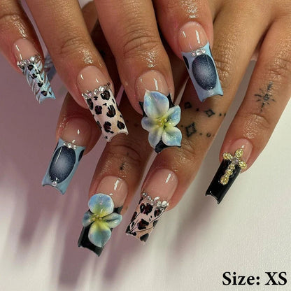 Summer Nails Shell 3D Jelly Spring Flowers Gel Nail Art Vacation Holiday Trendy Flower Almond French Tip Handmade Press on Nails - EverHype