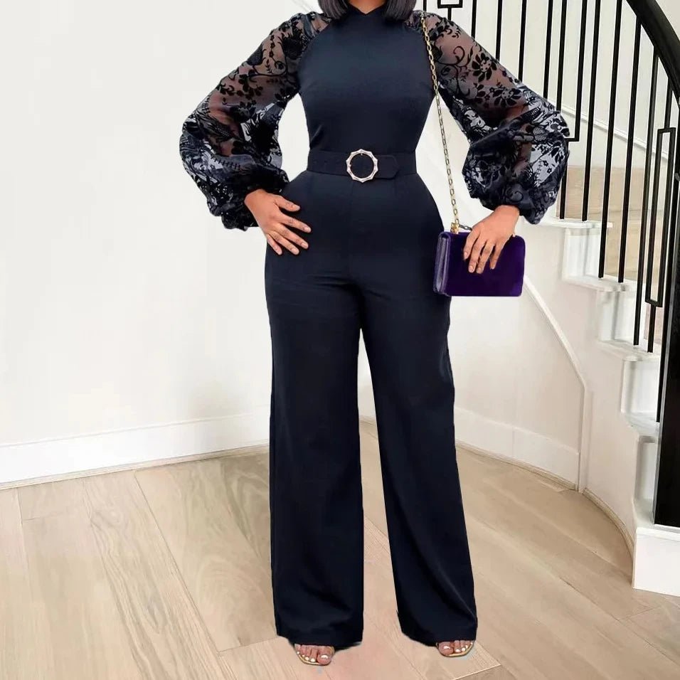 Mesh Jumpsuit Women White Overalls Party Lace Rompers New In Bodysuit One Piece Long Sleeve Summer Long Pants Y2k Spring Work - EverHype