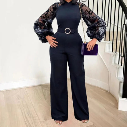 Mesh Jumpsuit Women White Overalls Party Lace Rompers New In Bodysuit One Piece Long Sleeve Summer Long Pants Y2k Spring Work - EverHype