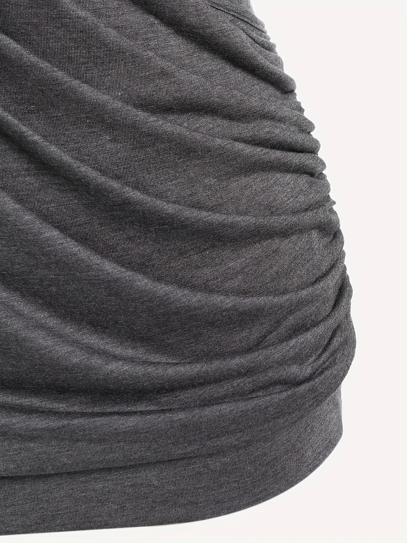 European and American new hit fashion women's pleated chain embellished V - neck plus - size T-shirt top - EverHype