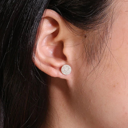 10K Gold Diamond Stud Earrings - Lab Grown Flower Setting for Women - EverHype