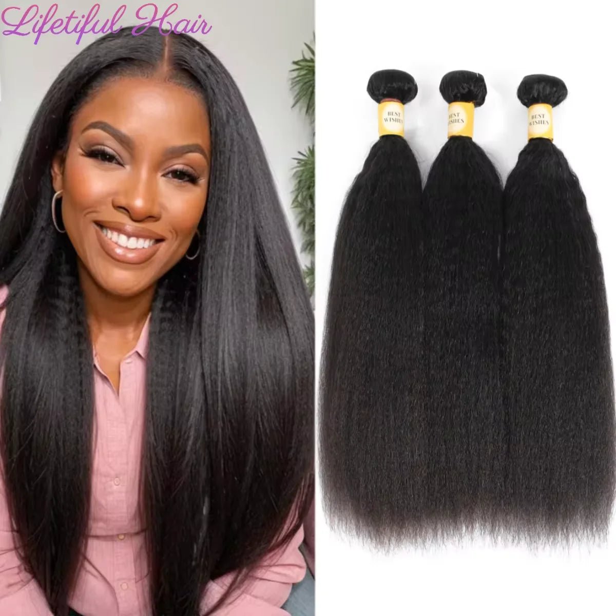 28 30 Inch Kinky Straight Human Hair Bundles Brazilian Yaki Bundles 100% Human Hair Extensions Raw Hair Bundles Fast Shipping - EverHype