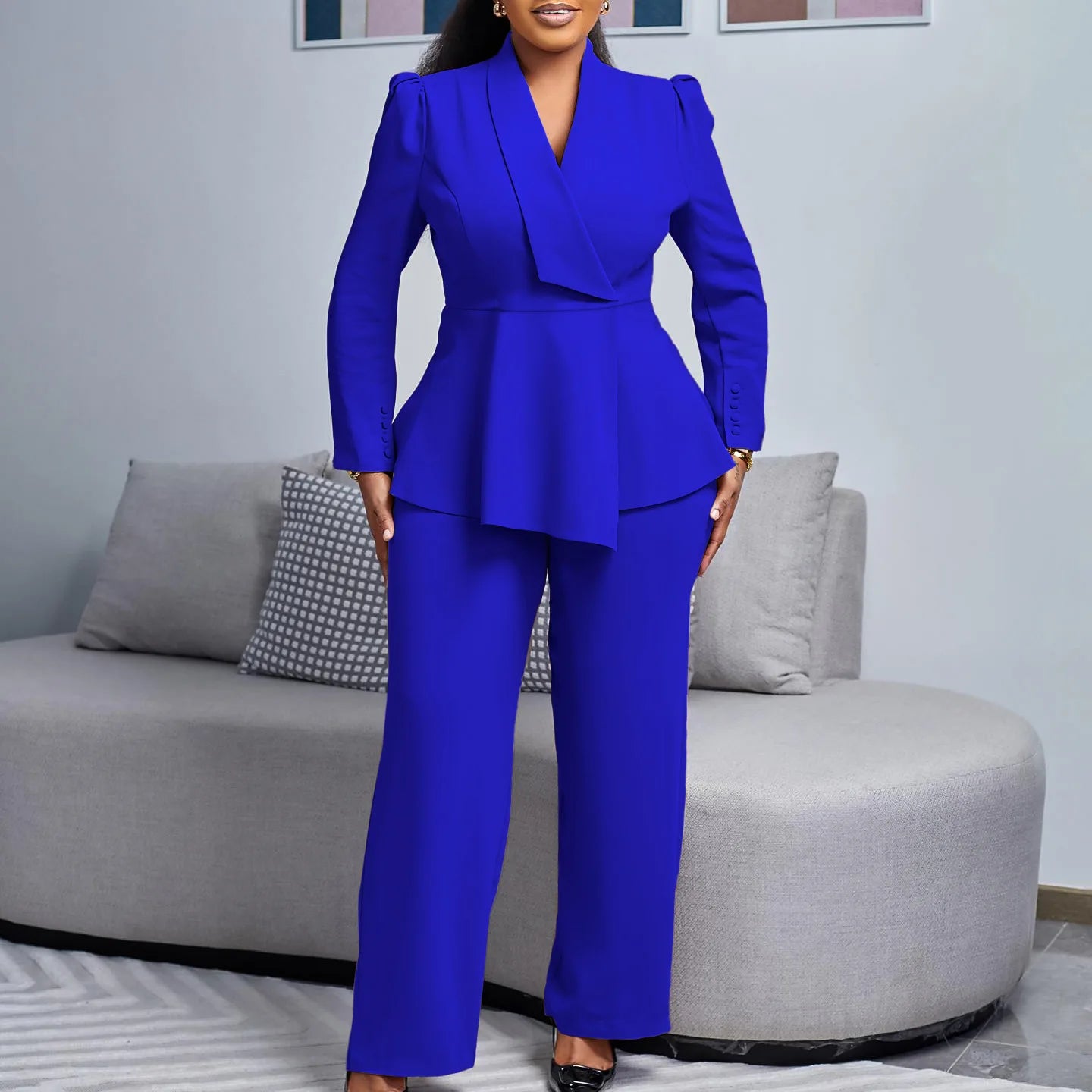 2 Piece Women Sets 2025 New Arrival Plus Size Spring Autumn Matching Sets Red Two Pieces Sets Top Pants Suits Outfits Clothing - EverHype