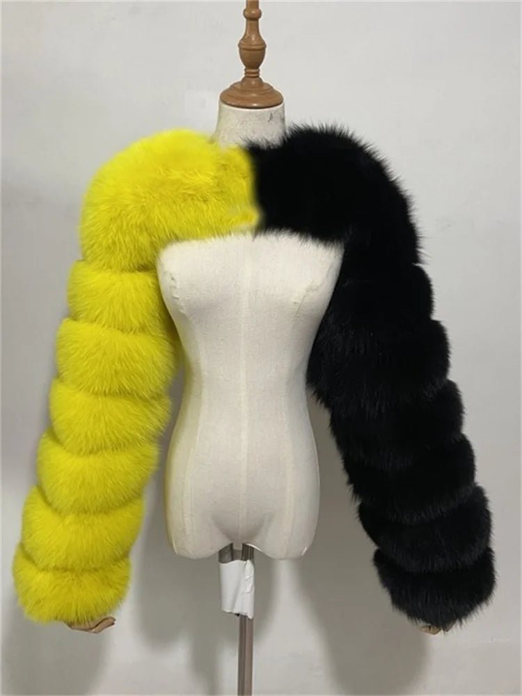 Faux Fur Jacket - Cropped Long Sleeve Coat for Women | Winter Warm Clothes - EverHype