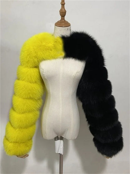 Faux Fur Jacket - Cropped Long Sleeve Coat for Women | Winter Warm Clothes - EverHype