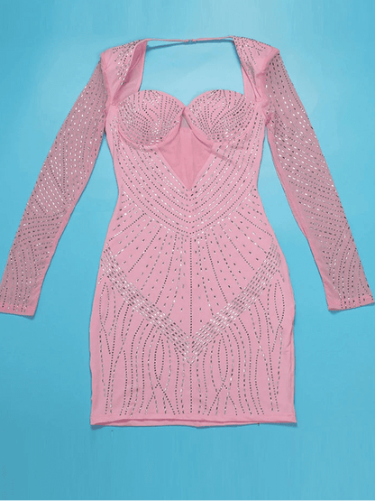 Sparkly Rhinestone Bodycon Dress - Sexy Glitter Mini Dress for Women - EverHype