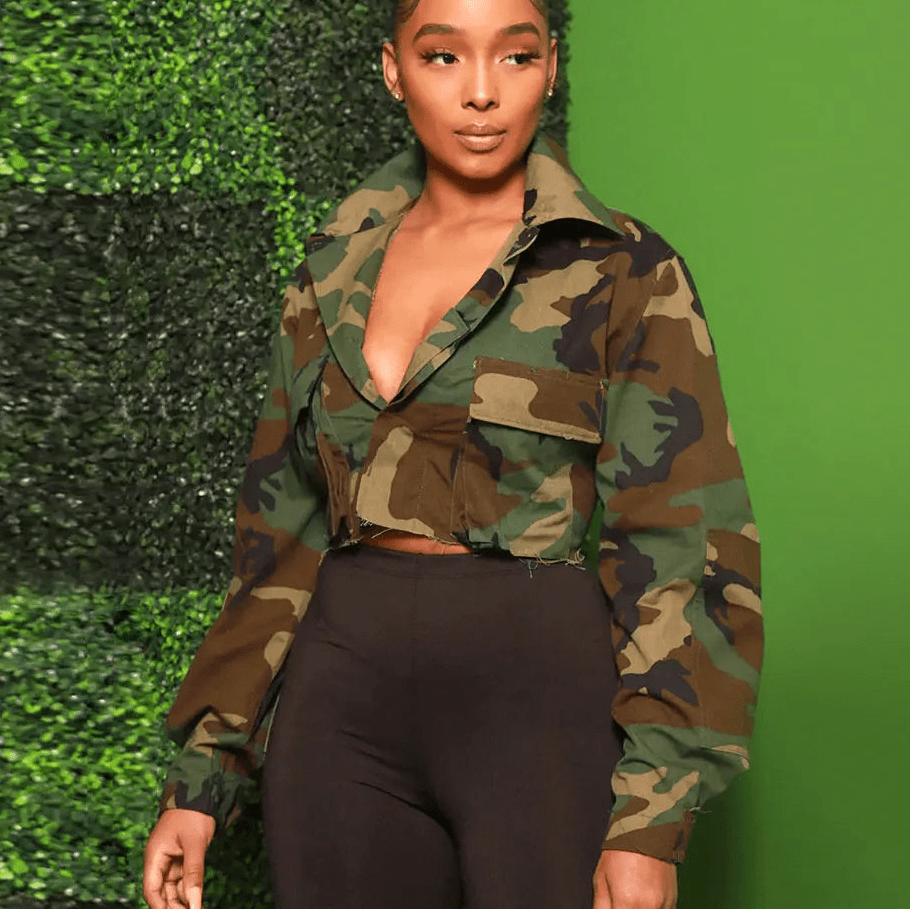 Camouflage Mini Trench Jacket - Streetwear Long Sleeve Coat | EverHype 2026 - EverHype