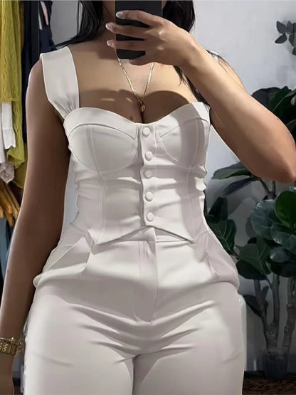Y2K 2 - Piece Suit Set - Sleeveless Vest & Wide Leg Pants | Summer Outfit - EverHype