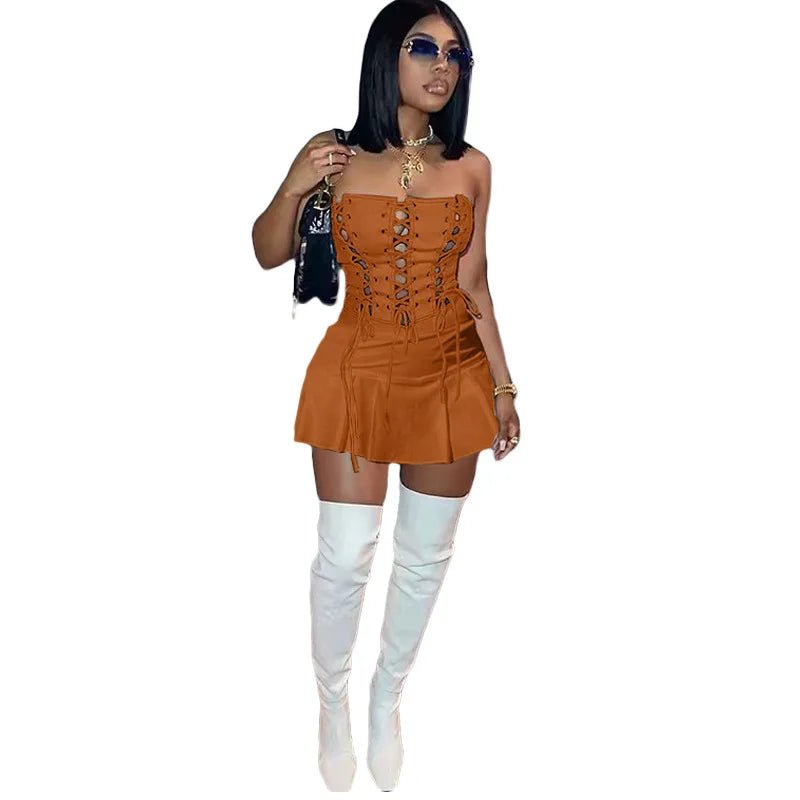 European and American new fashion sexy cutout corn sleeveless dress women - EverHype