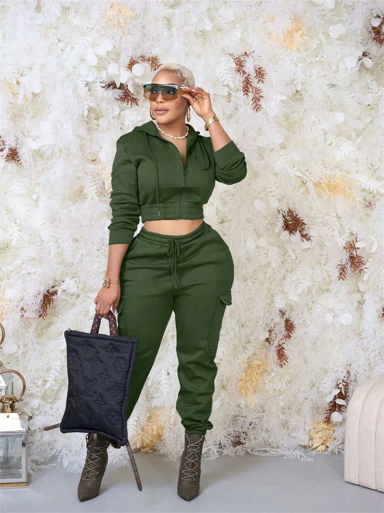 Women's 2 - Piece Sport Tracksuit - Matching Casual Top & Pants Set | Fall Outfit - EverHype