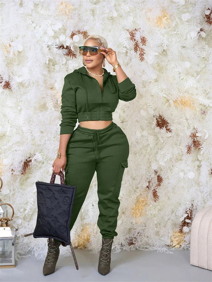 Women's 2 - Piece Sport Tracksuit - Matching Casual Top & Pants Set | Fall Outfit - EverHype