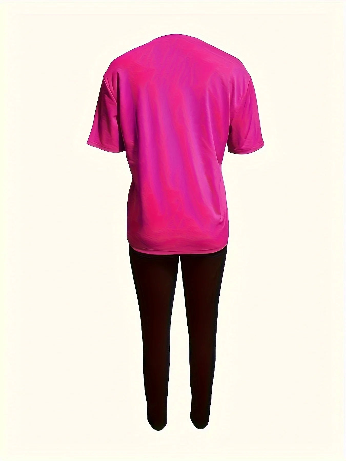 Plus Size Abstract Print T-Shirt & Comfy Pants Set - EverHype