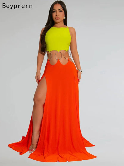 Women's O - Ring Metal Dress - Hollow Out Backless Bandage | Sexy Clubwear - EverHype