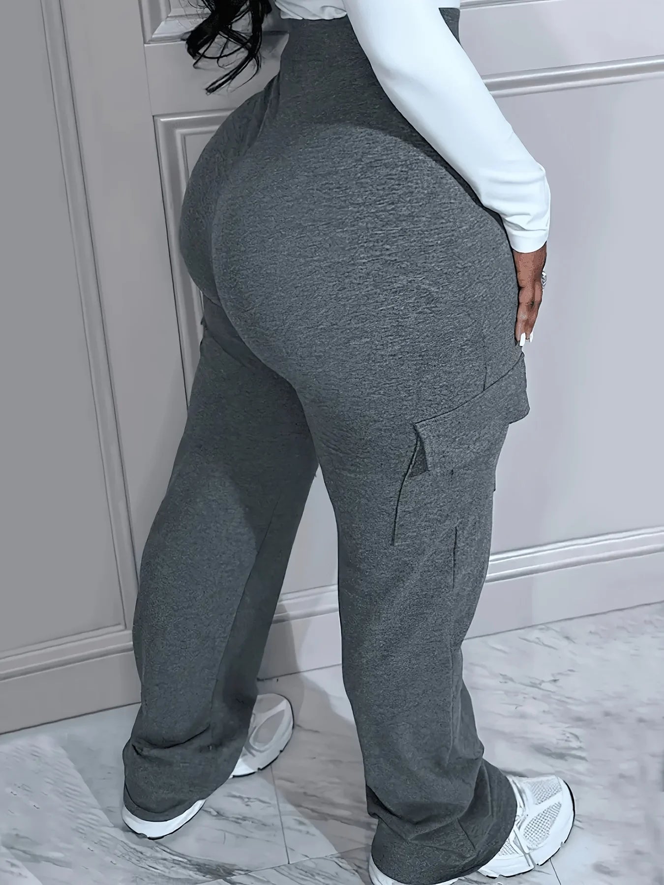 Plus Size High Waist Pocket Pants for Women - EverHype