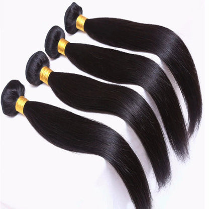30 Inch Long Bundles Straight Human Hair 1/3/4 Pcs Bone Straight Hair Weave Double Weft 100% Remy Raw Hair Extensions Natural - EverHype