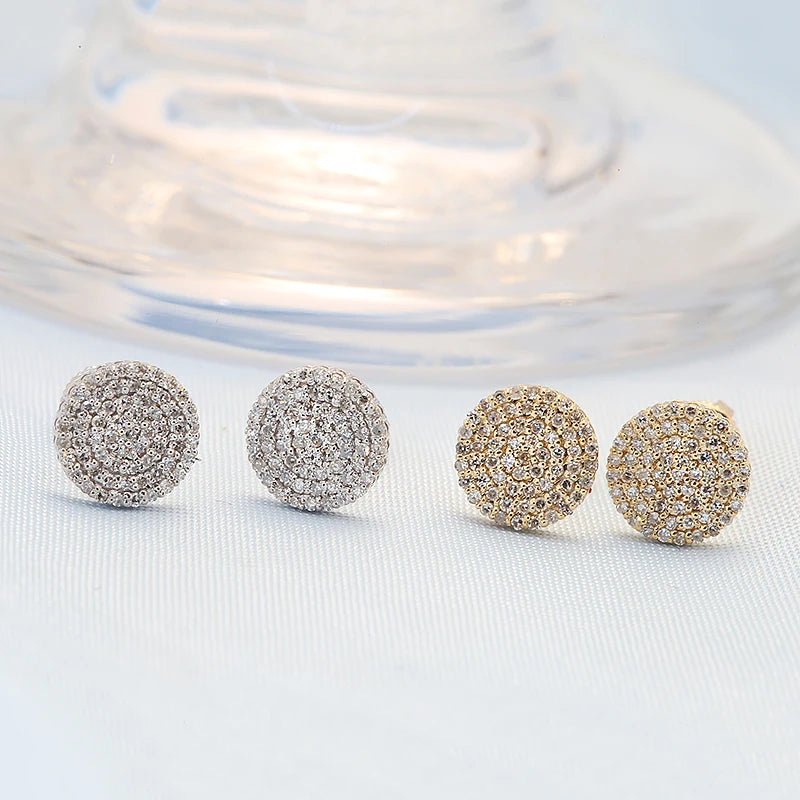 10K Gold Diamond Stud Earrings - Lab Grown Flower Setting for Women - EverHype