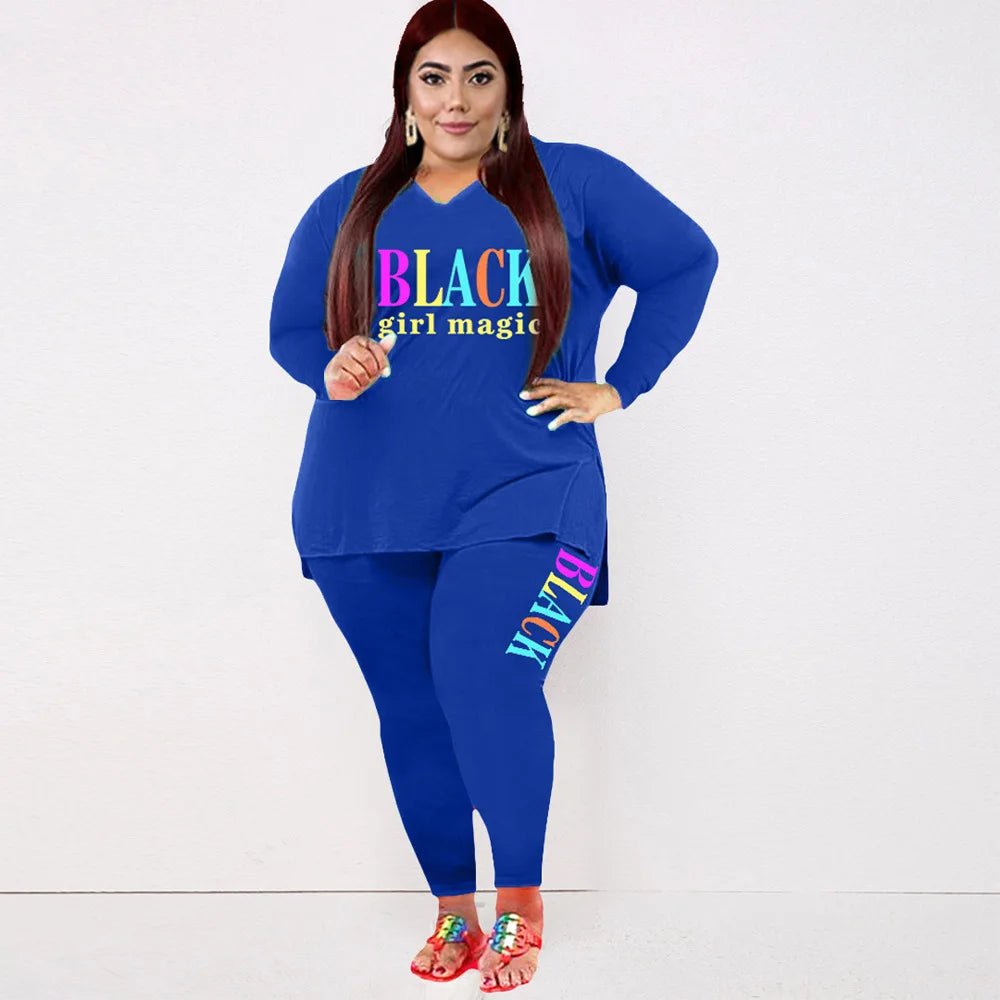Plus Size Sweatsuit 2 - Piece Set - Winter Sports Outfit for Women XL - 5XL - EverHype