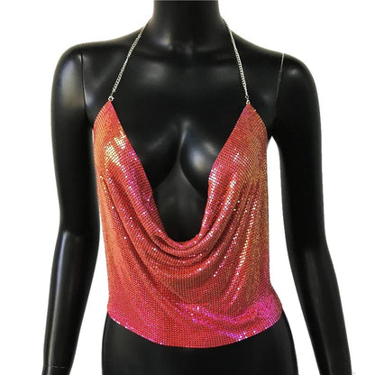 Festival Rhinestone Backless Crop Top - Glitter Party Tank | EverHype 2026 - EverHype