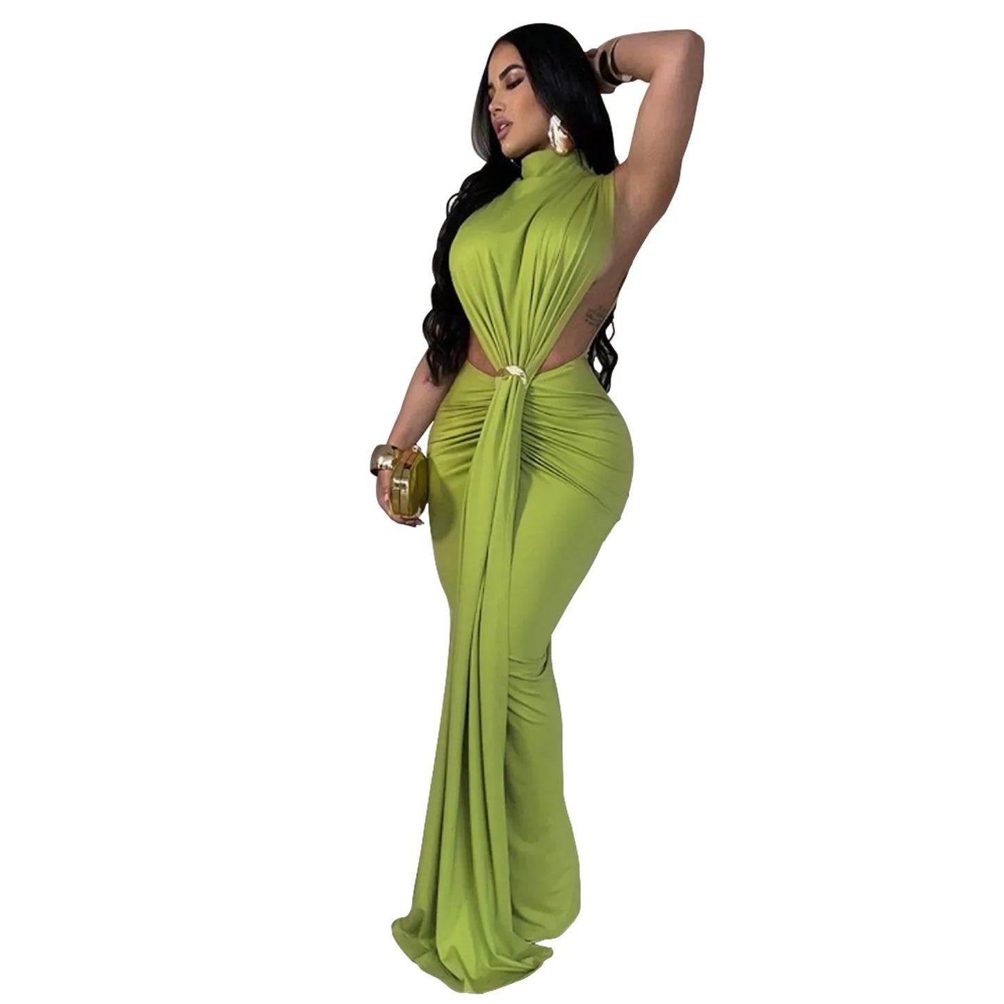 Bodycon Midi Maxi Dress - High Split Ruched Evening Party Dress | Sexy Chic - EverHype