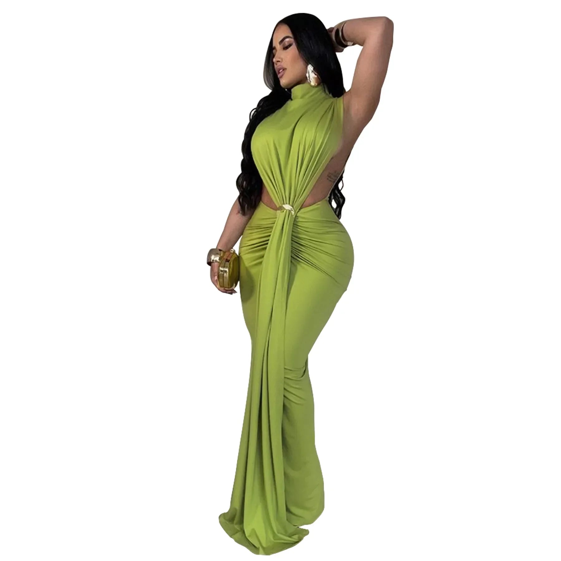 Bodycon Midi Maxi Dress - High Split Ruched Evening Party Dress | Sexy Chic - EverHype