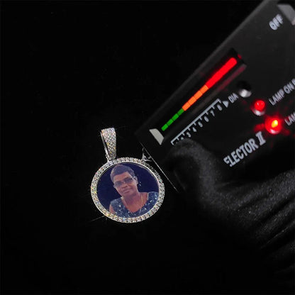 Custom Photo Pendant Necklace - VVS Moissanite 925 Silver Picture Frame - EverHype