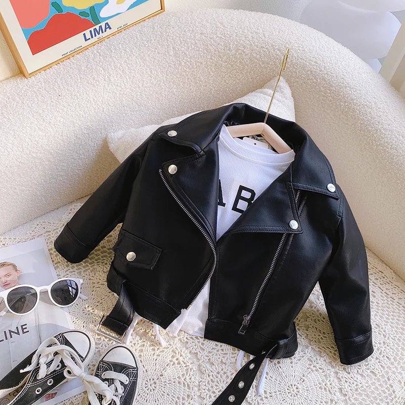 Girls Leather Jacket - Fashion PU Outerwear for Kids 2 - 8 Years - EverHype