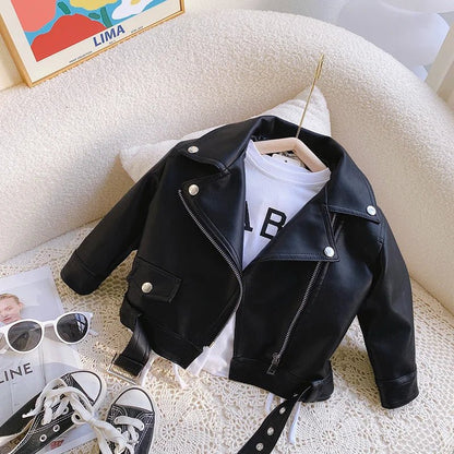 Girls Leather Jacket - Fashion PU Outerwear for Kids 2 - 8 Years - EverHype