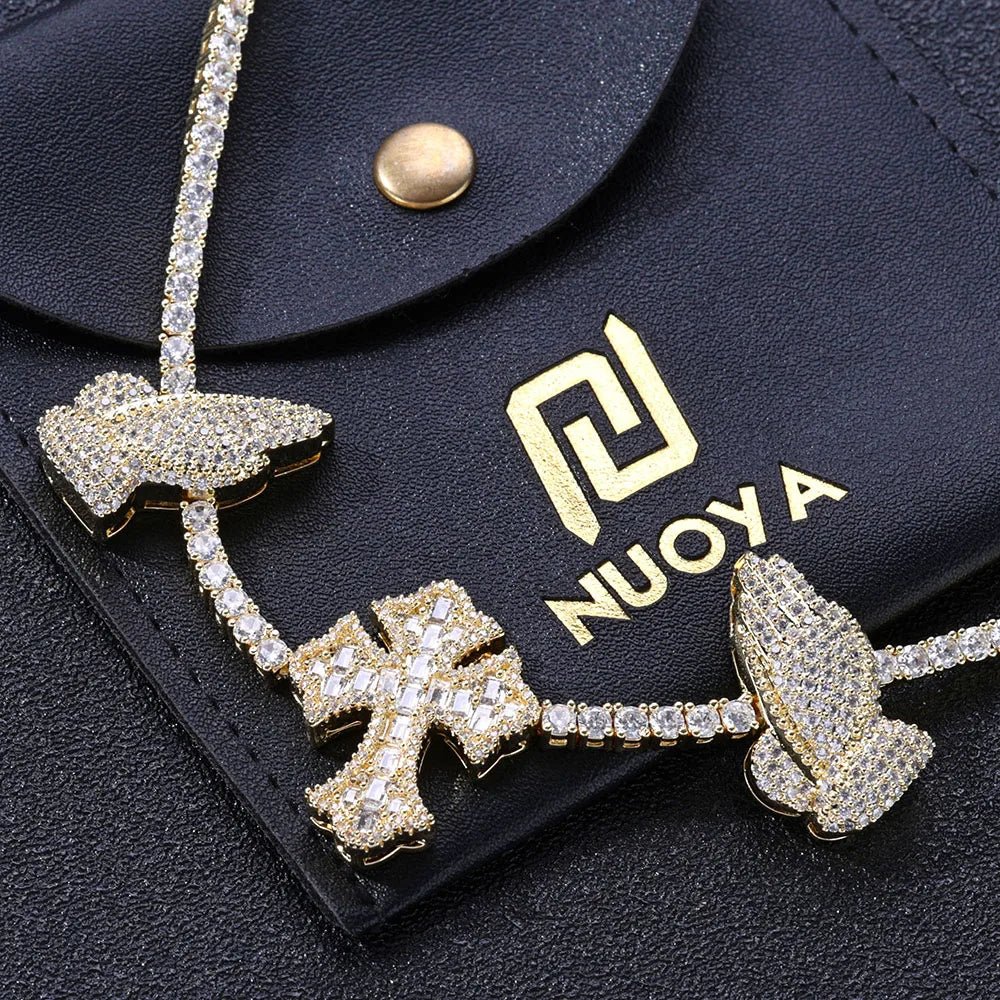 Custom Cross Necklace - VVS Moissanite 925 Silver Iced Out Tennis Chain - EverHype