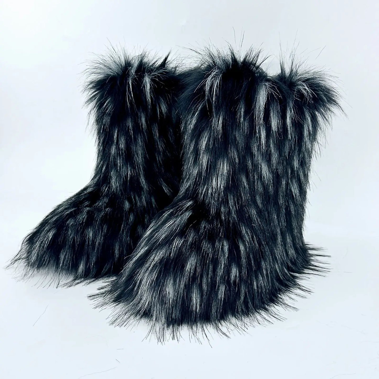 Winter Fluffy Faux Fox Fur Boots - Luxury Warm Snow Boots - EverHype