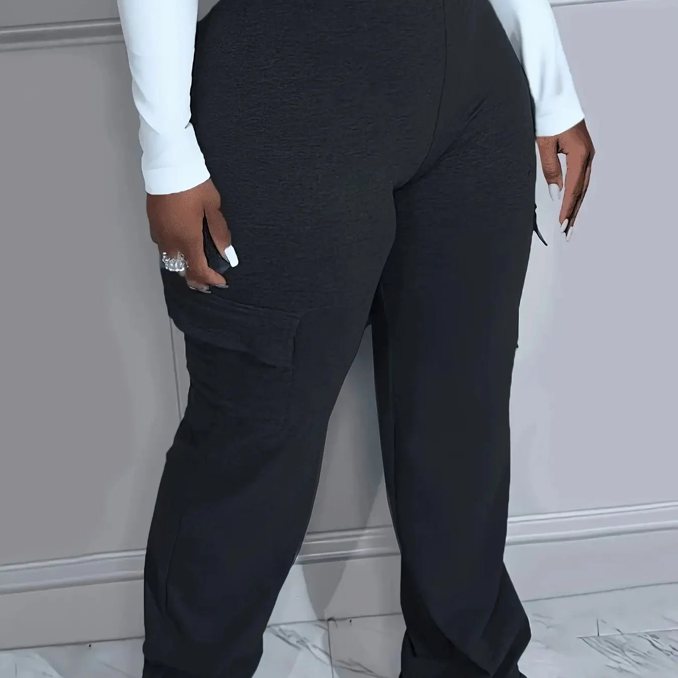 Plus Size High Waist Pocket Pants for Women - EverHype