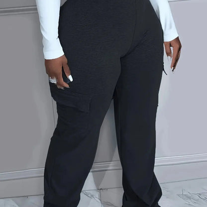 Plus Size High Waist Pocket Pants for Women - EverHype