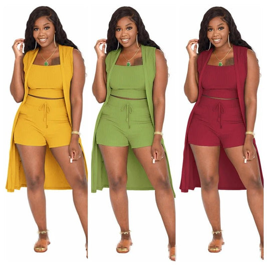 Women's 2 - Piece Summer Shorts Set - Sexy Crop Top & Shorts Outfit - EverHype