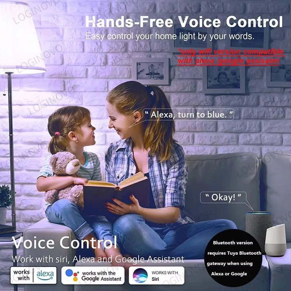 Tuya Wifi/Bluetooth Smart Led Light Bulb Alexa Led Lamp E27 RGB 110V 220V Smart Lamps For Google Assistant Smart Life - EverHype