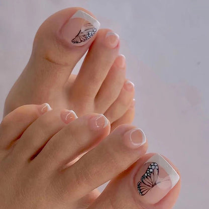 Summer Toenails Press - On Nails - Cute False Toe Nails for Girls - EverHype