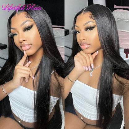 Lifetiful Glueless Human Hair Wig Ready To Wear Straight Transprent 4x4 Lace Closure Wigs For Women Glueless Wigs Human Hair - EverHype
