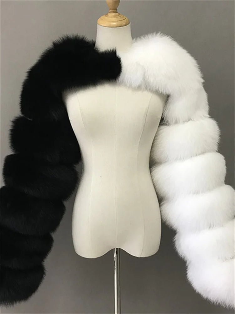 Faux Fur Jacket - Cropped Long Sleeve Coat for Women | Winter Warm Clothes - EverHype