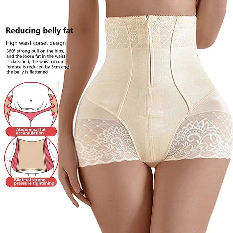 2023 New Tummy Control Panties Women Zipper Body Shaper High Waist Shaper Pants Seamless Shapewear Postpartum Panties - EverHype