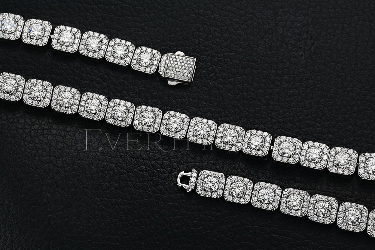 Moissanite Cuban Link Bracelet - 10mm - 12mm 925 Silver Iced Out Chain - EverHype