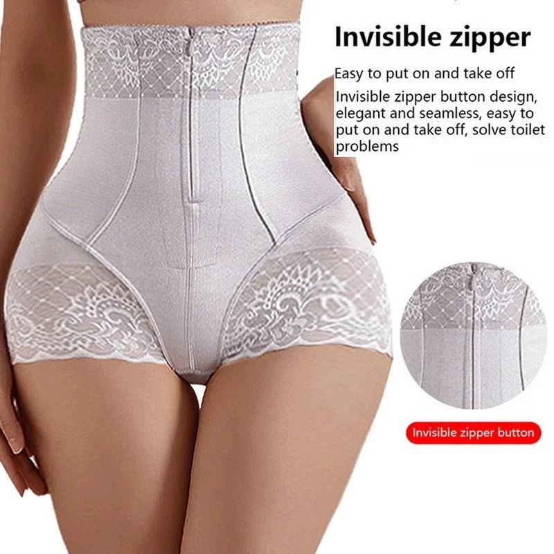 2023 New Tummy Control Panties Women Zipper Body Shaper High Waist Shaper Pants Seamless Shapewear Postpartum Panties - EverHype