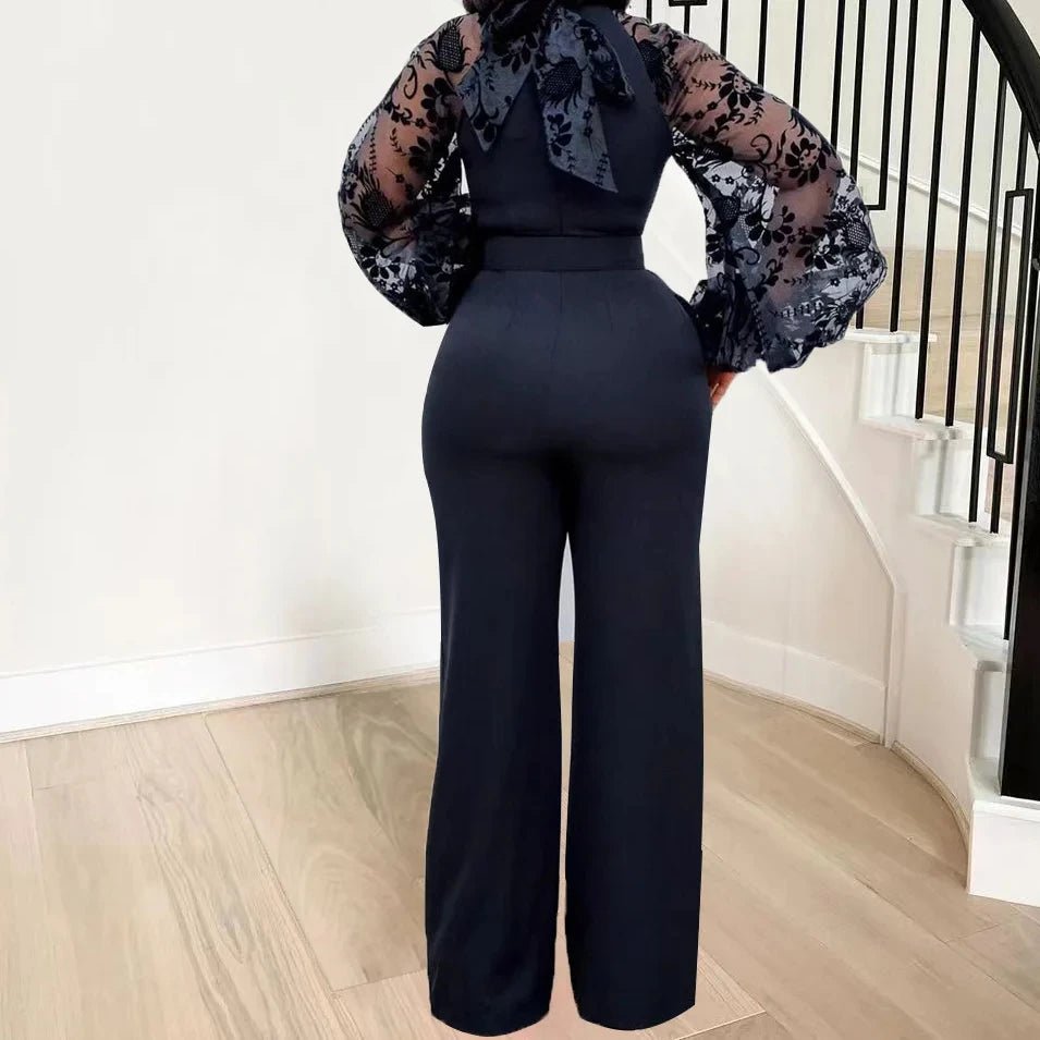 Mesh Jumpsuit Women White Overalls Party Lace Rompers New In Bodysuit One Piece Long Sleeve Summer Long Pants Y2k Spring Work - EverHype