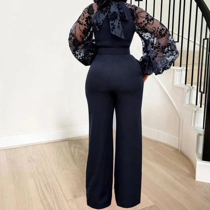 Mesh Jumpsuit Women White Overalls Party Lace Rompers New In Bodysuit One Piece Long Sleeve Summer Long Pants Y2k Spring Work - EverHype