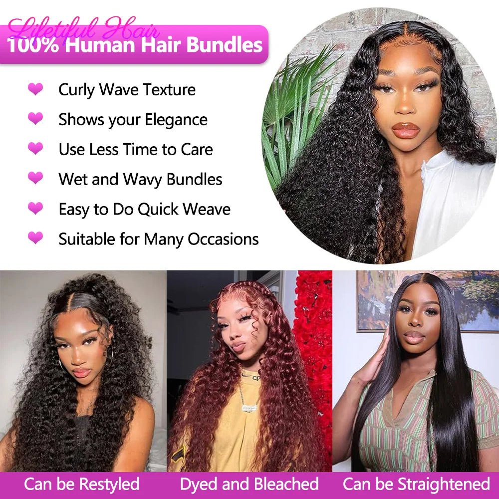26 28 30 Inch Curly Human Hair Bundles 1/3/4 Pieces kinky Curly Raw Hair Bundles Human Hair Extensions Brazilian Hair For Black - EverHype