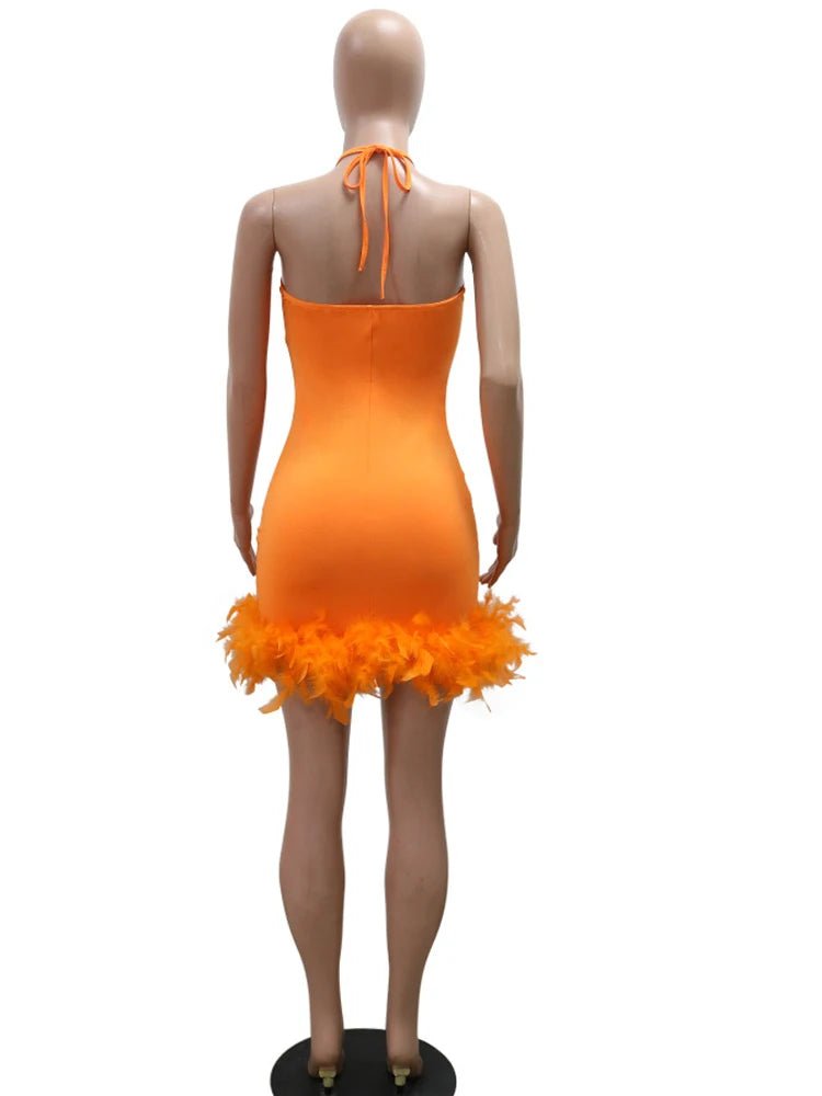 Mesh Sequin Feather Glam Dress - Sleeveless Party Dress | Birthday & Night Out - EverHype