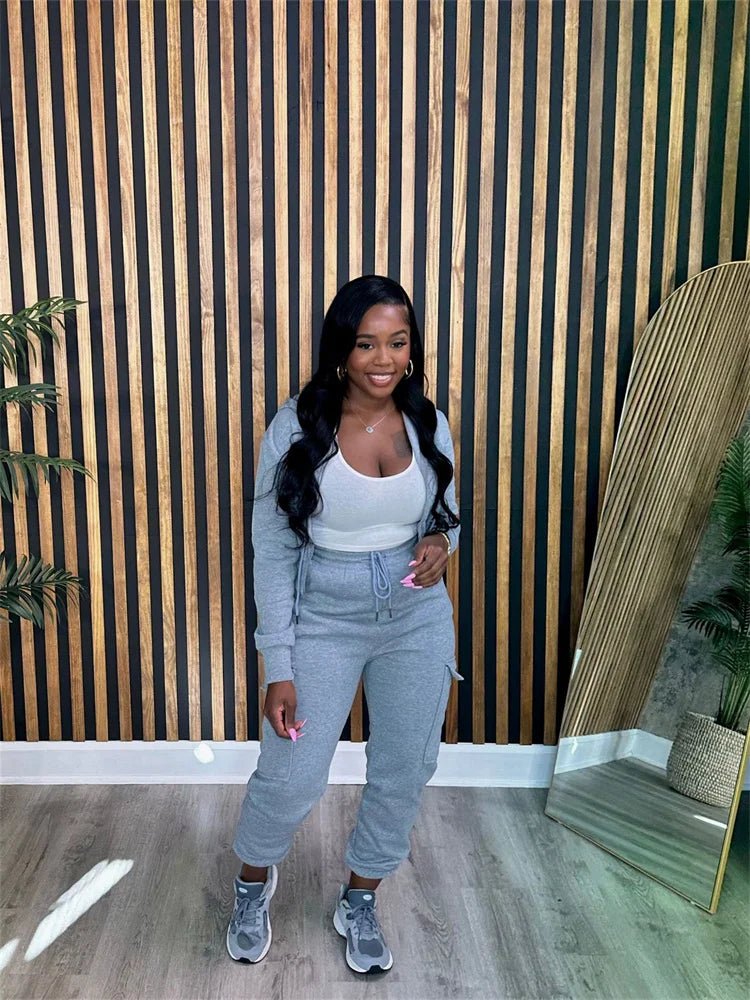 Women's 2 - Piece Sport Tracksuit - Matching Casual Top & Pants Set | Fall Outfit - EverHype