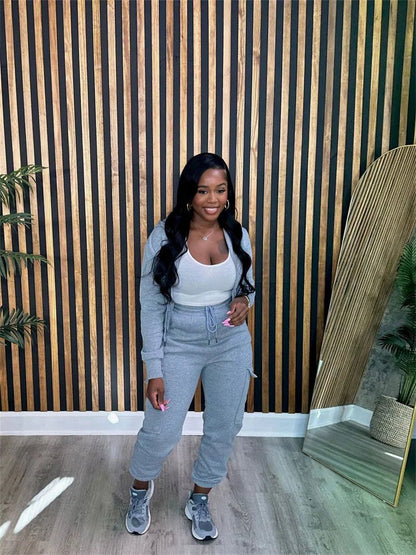 Women's 2 - Piece Sport Tracksuit - Matching Casual Top & Pants Set | Fall Outfit - EverHype