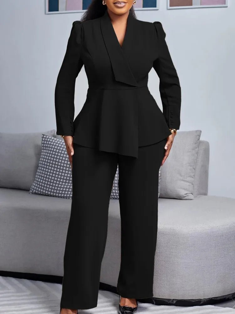 2 Piece Women Sets 2025 New Arrival Plus Size Spring Autumn Matching Sets Red Two Pieces Sets Top Pants Suits Outfits Clothing - EverHype